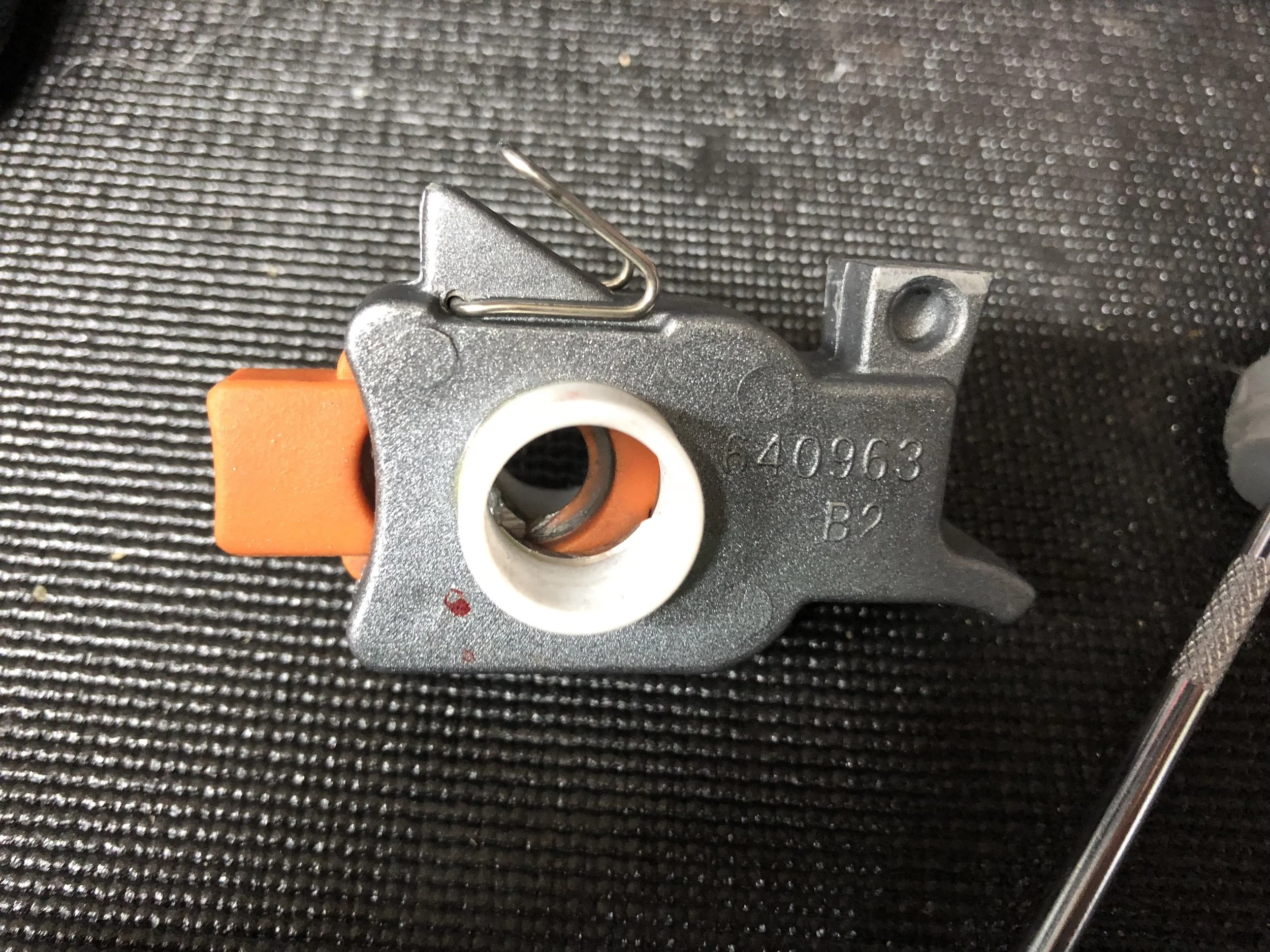  Testing the mechanical fuse travel. You may need to do some scraping and filing of epoxy if any is blocking it's path. 